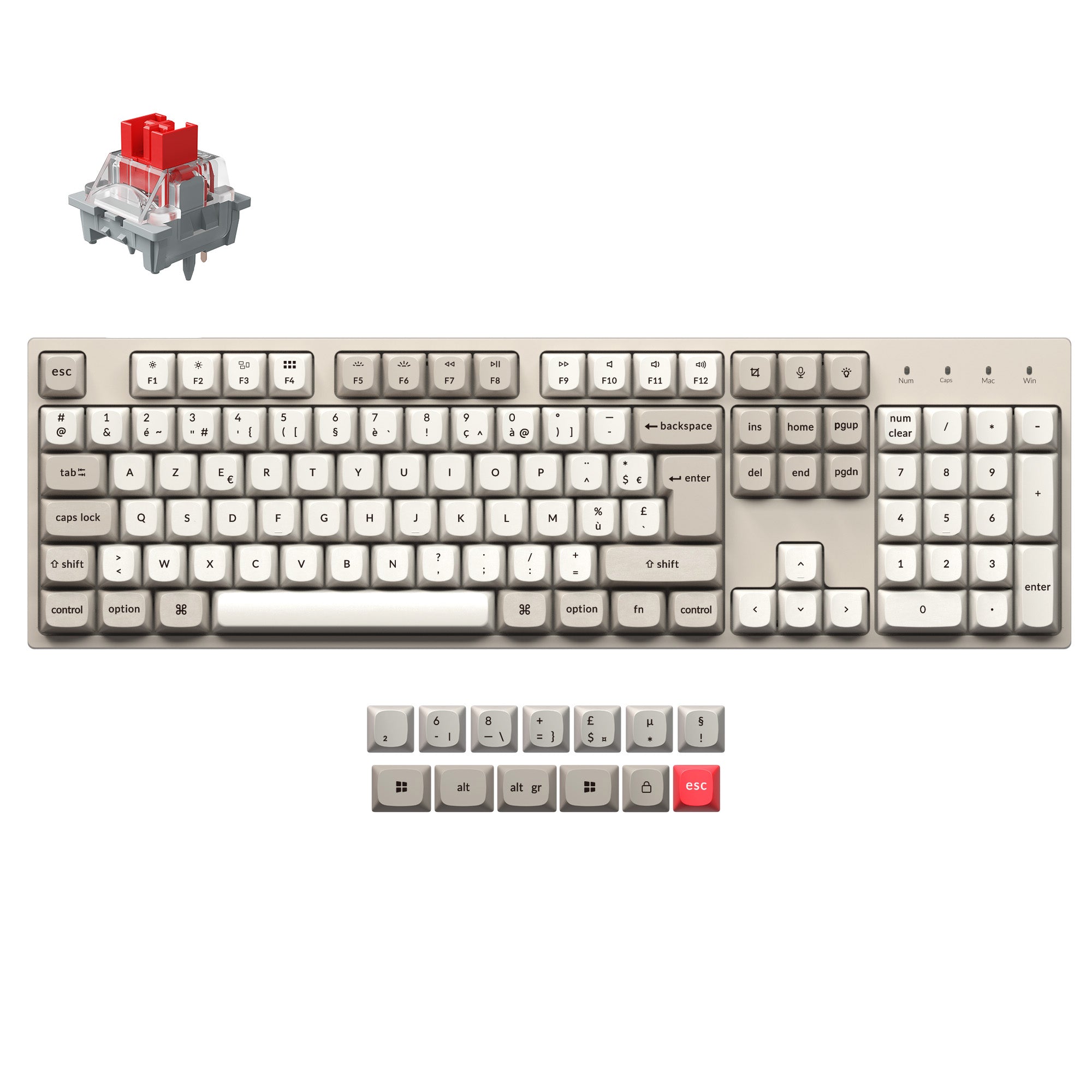 Keychron C2 Pro 8K QMK Wired Custom Mechanical Keyboard ISO Layout Collection
