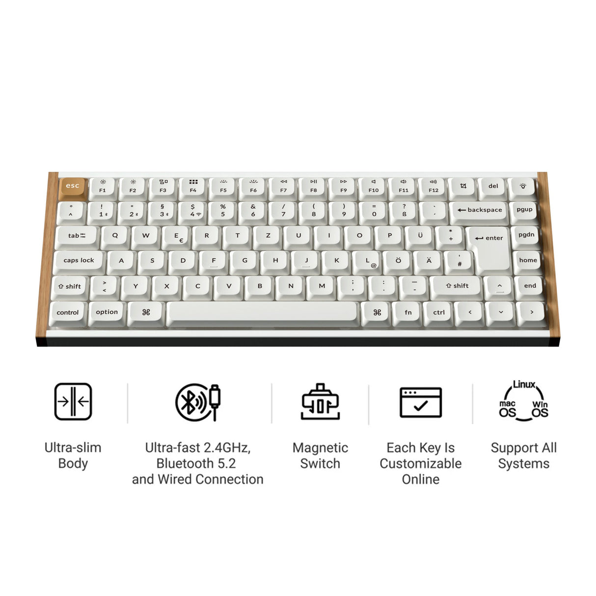 Keychron K3 HE draadloze aangepaste toetsenbordcollectie met magnetische schakelaars, ISO-indeling