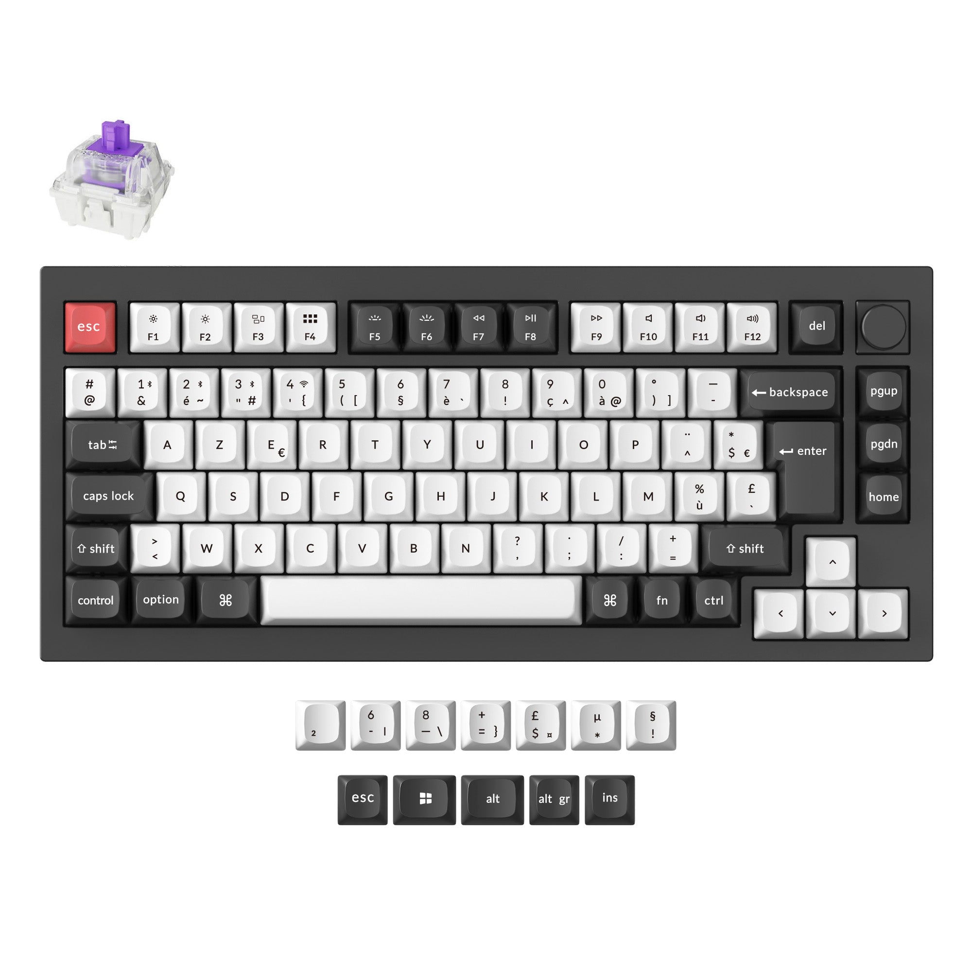 Keychron Q1 HE QMK Draadloos Aangepast Toetsenbord ISO-indeling Collectie
