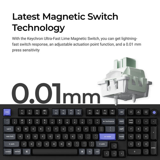 Keychron Q5 HE 8K Bedraad Magnetisch Schakeltoetsenbord (US ANSI-indeling)
