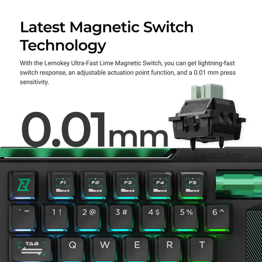 Lemokey L0 HE Eenhandig Magnetisch Schakel Gaming Toetsenbord
