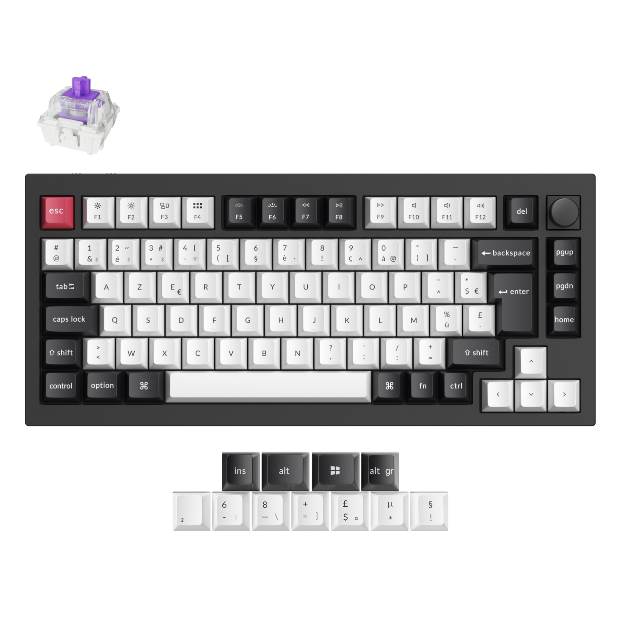 Keychron Q1 HE QMK Draadloos Aangepast Toetsenbord ISO-indeling Collectie