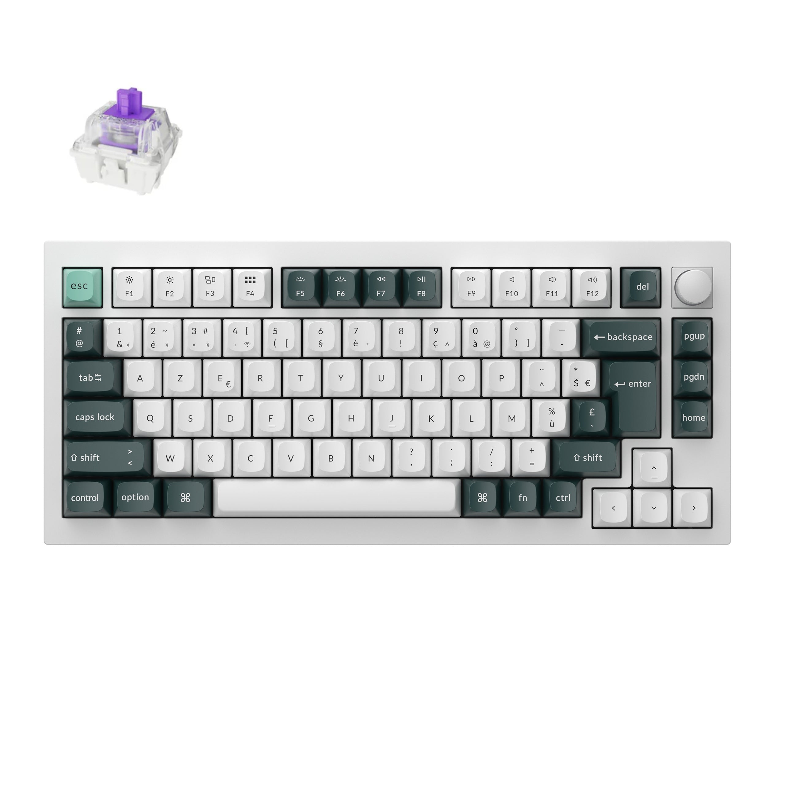 Keychron Q1 HE QMK Draadloos aangepast toetsenbord ISO-indelingscollectie