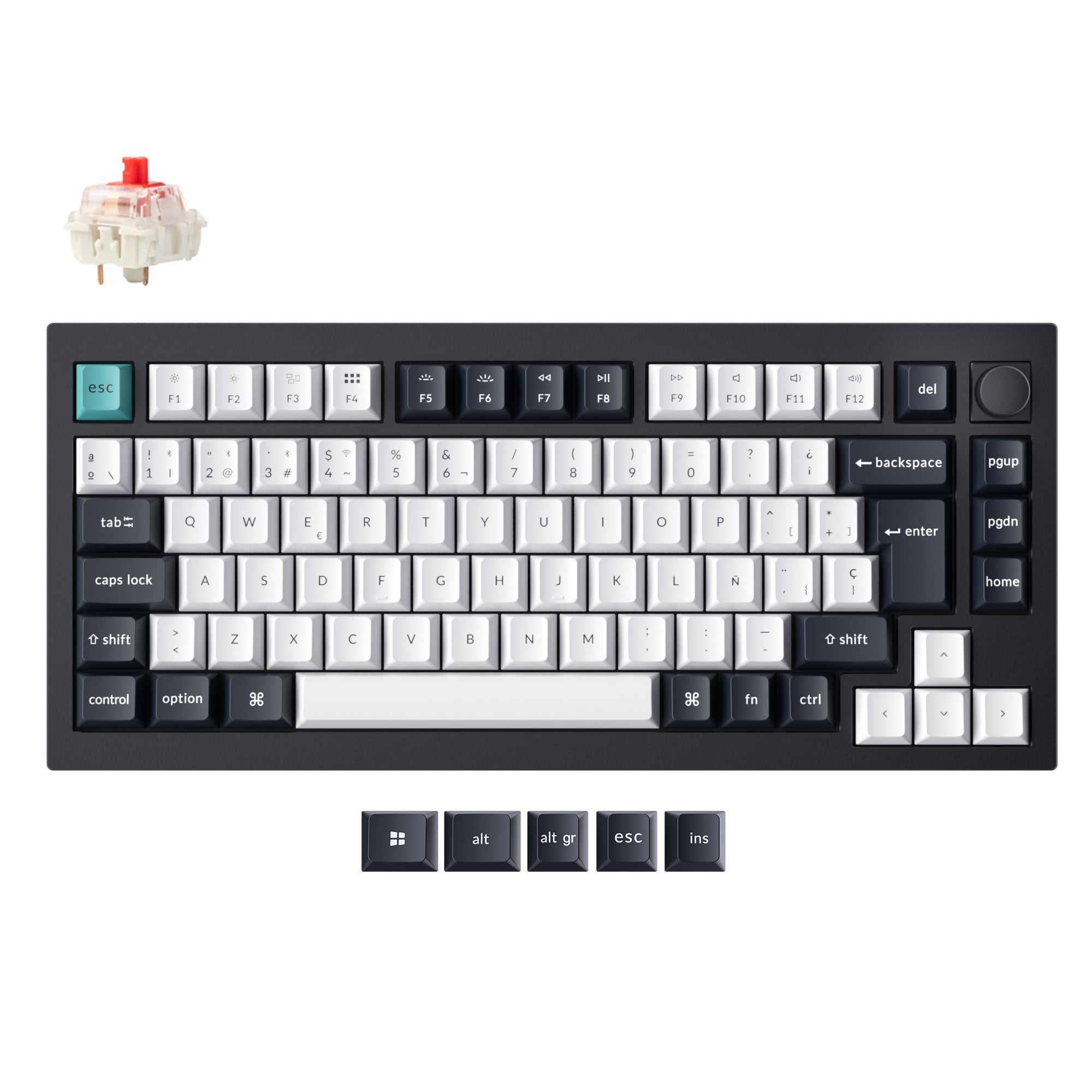 Keychron Q1 Max QMK/VIA Draadloos aangepast mechanisch toetsenbord ISO-indelingscollectie