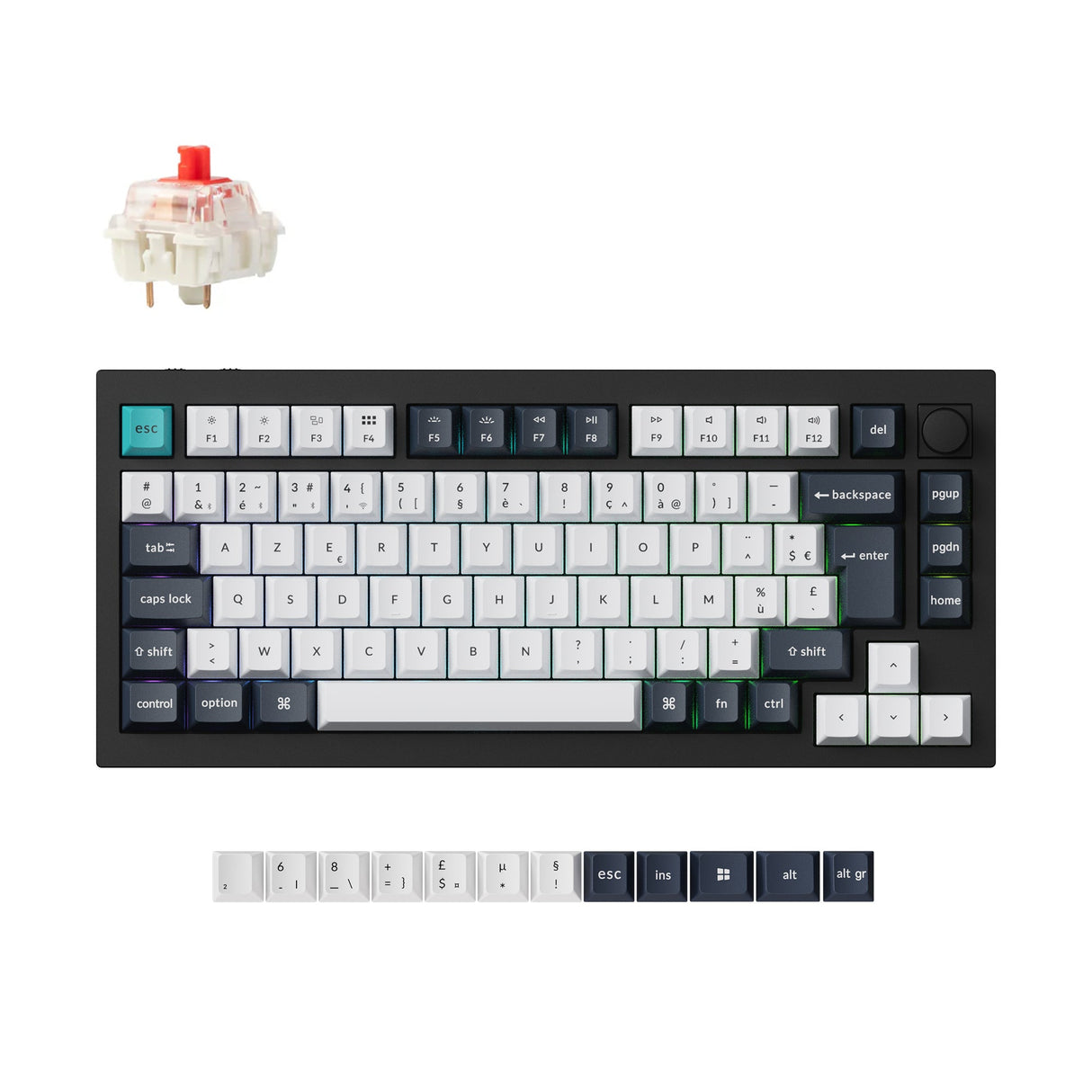Keychron Q1 Max QMK/VIA Draadloos aangepast mechanisch toetsenbord ISO-indelingscollectie