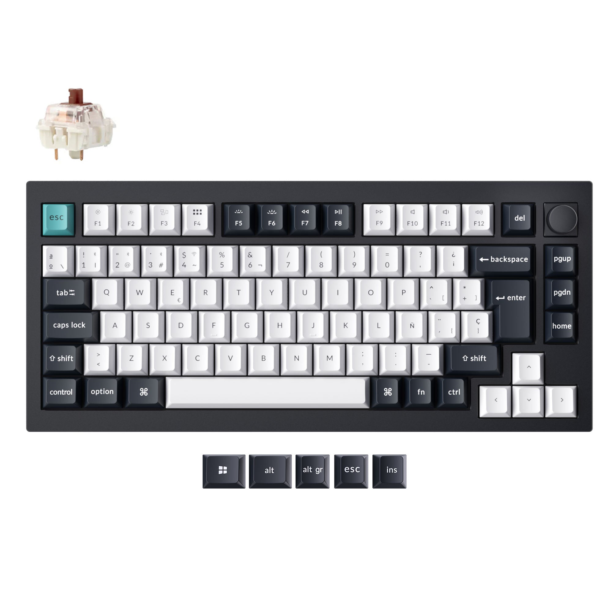 Keychron Q1 Max QMK/VIA Draadloos aangepast mechanisch toetsenbord ISO-indelingscollectie