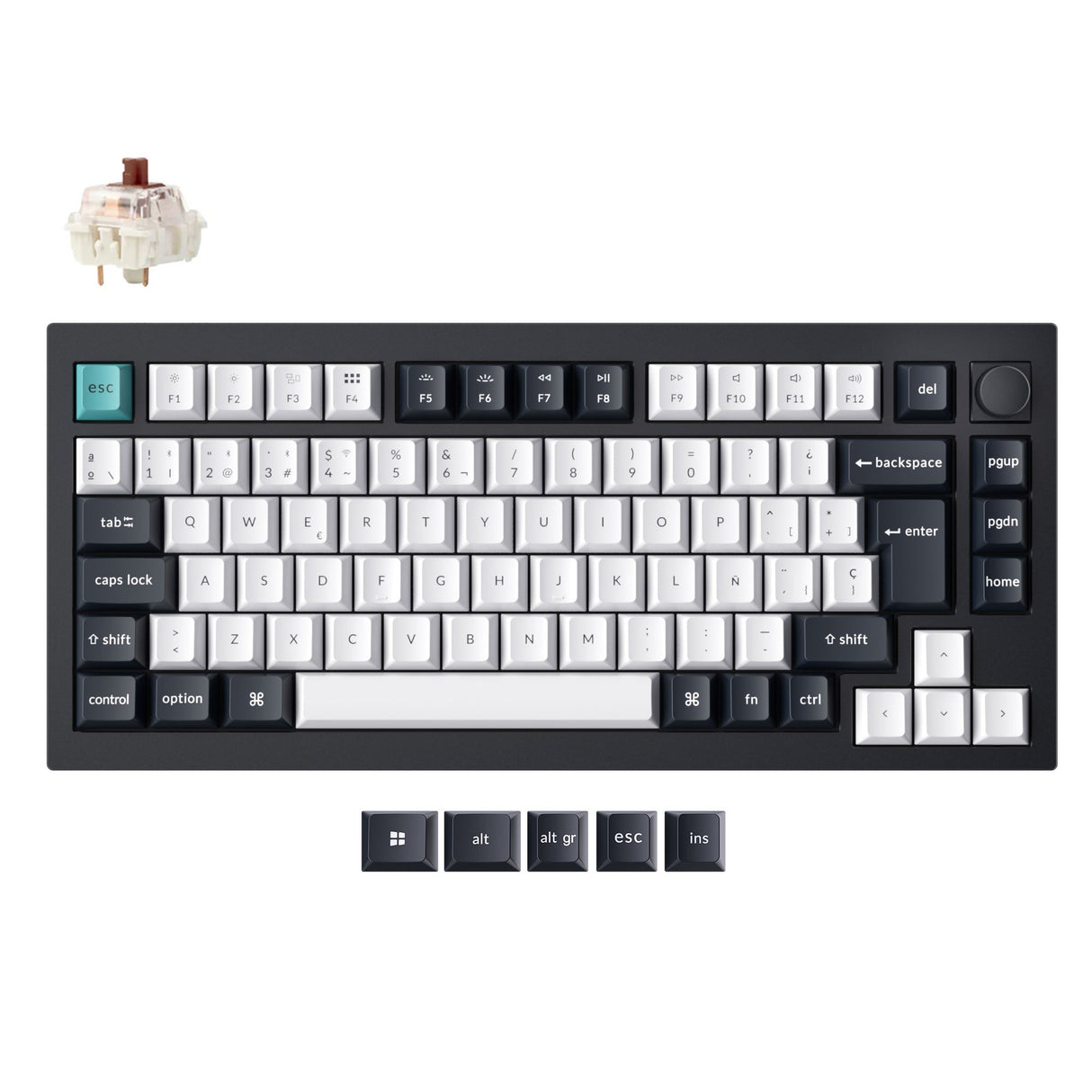 Keychron Q1 Max QMK/VIA Draadloos aangepast mechanisch toetsenbord ISO-indelingscollectie