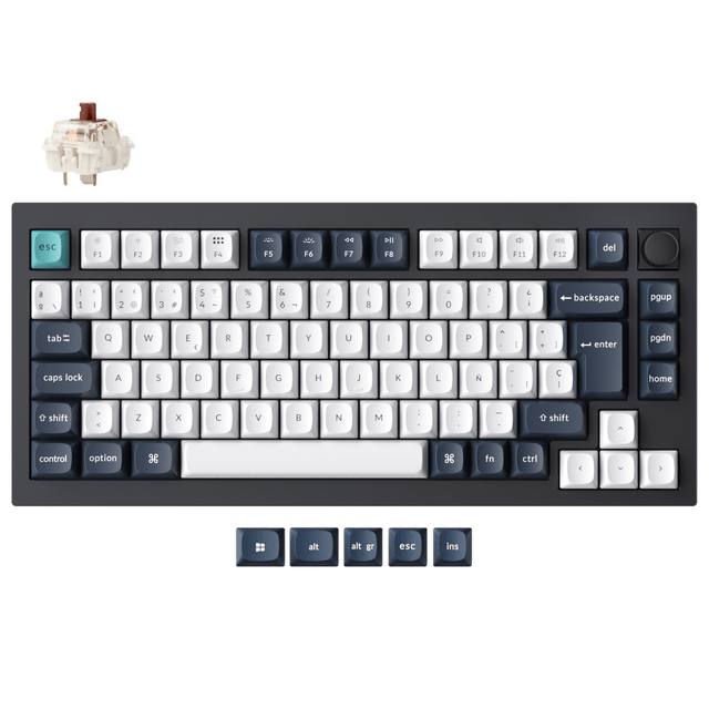 Keychron Q1 Max QMK/VIA Draadloos Aangepast Mechanisch Toetsenbord ISO-indeling Collectie
