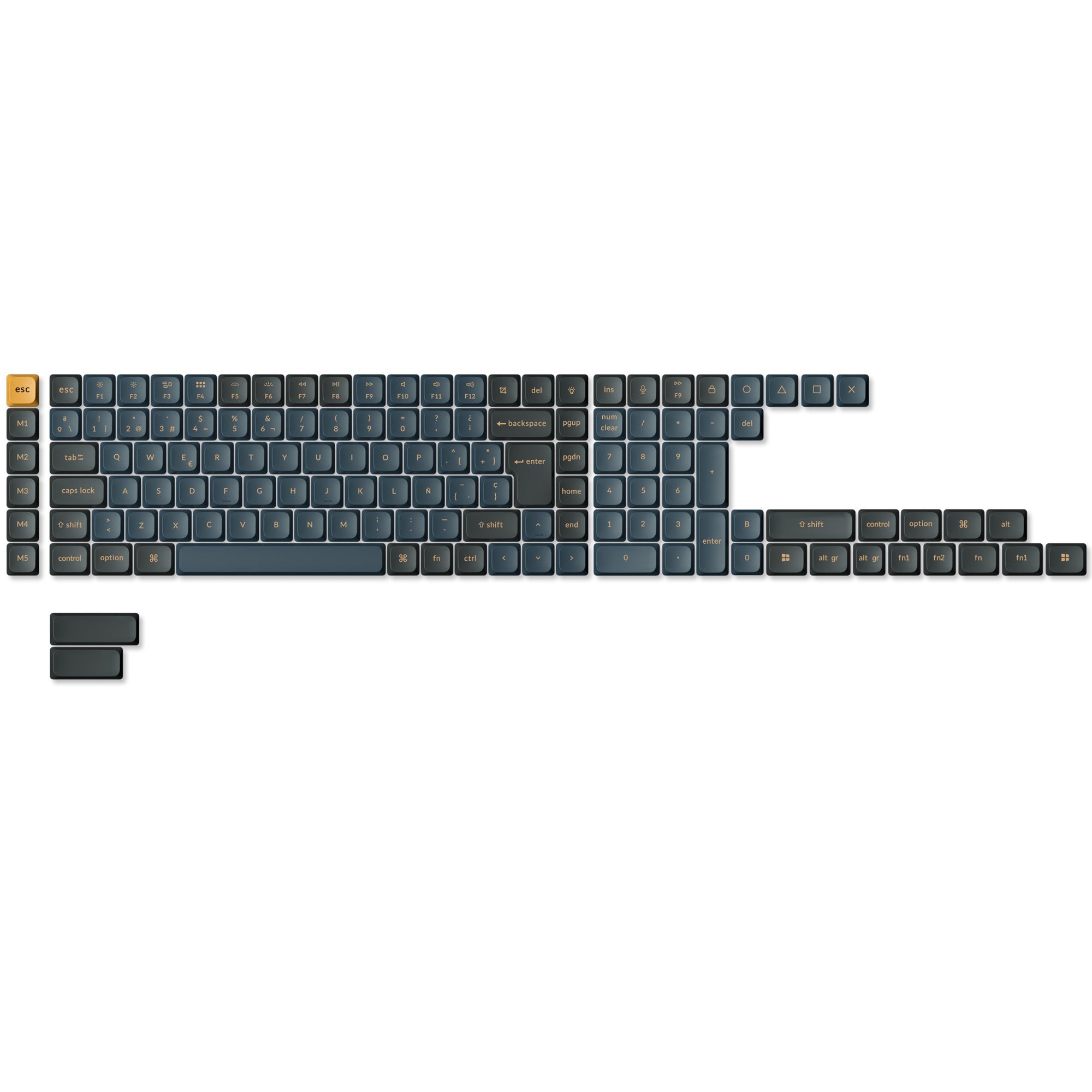 ISO-layoutset met low-profile dubbel-shot PBT LSA-keycaps