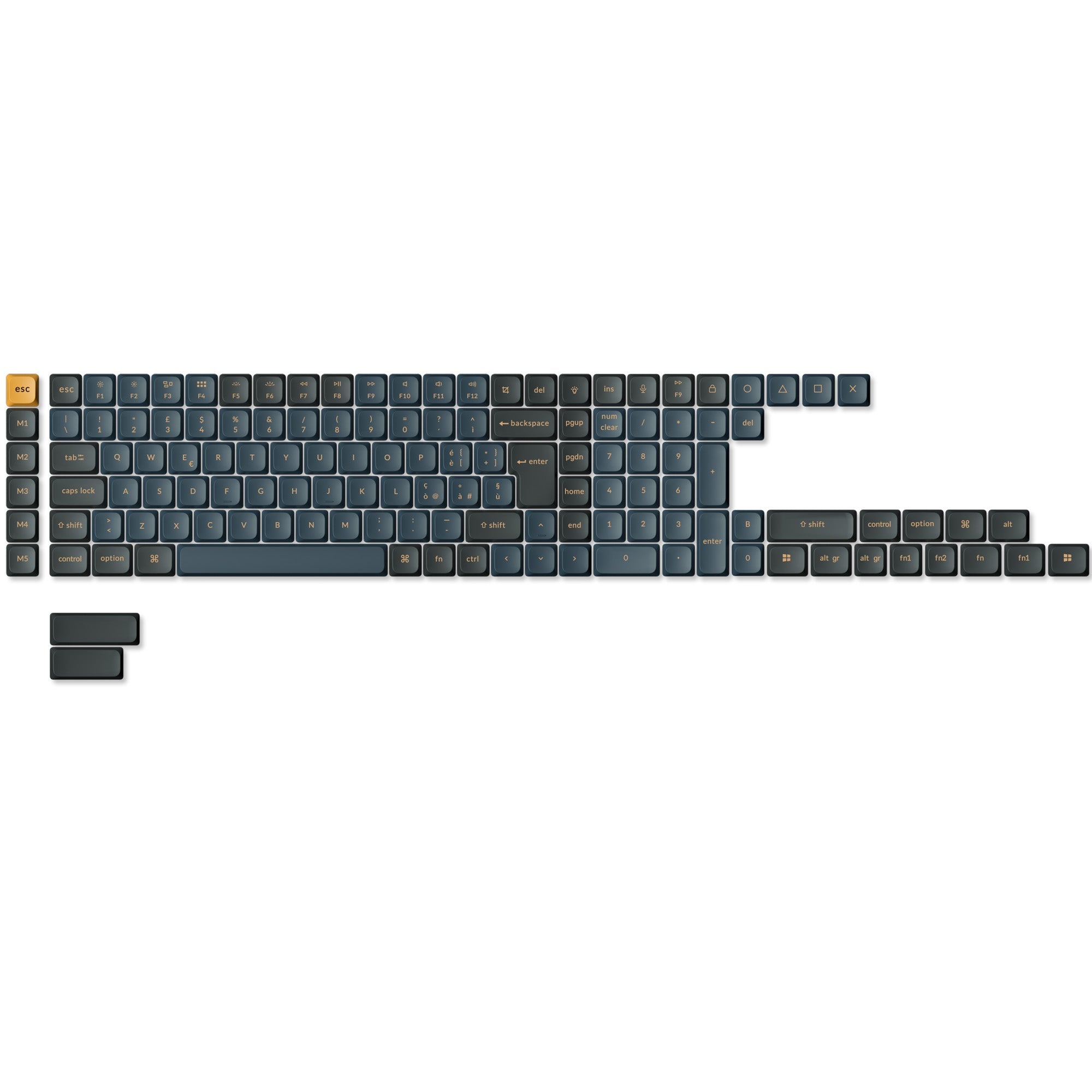 ISO-layoutset met low-profile dubbel-shot PBT LSA-keycaps
