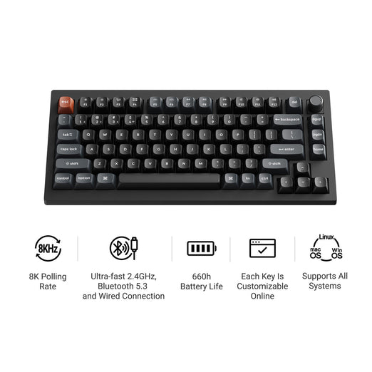 Keychron V1 Ultra 8K Draadloos Aangepast Mechanisch Toetsenbord (US ANSI-indeling)