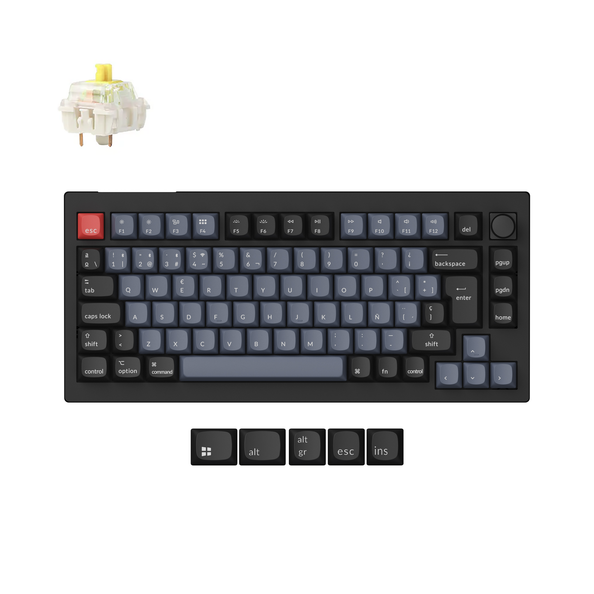 Keychron V1 Max QMK Draadloos Aangepast Mechanisch Toetsenbord ISO-indeling Collectie