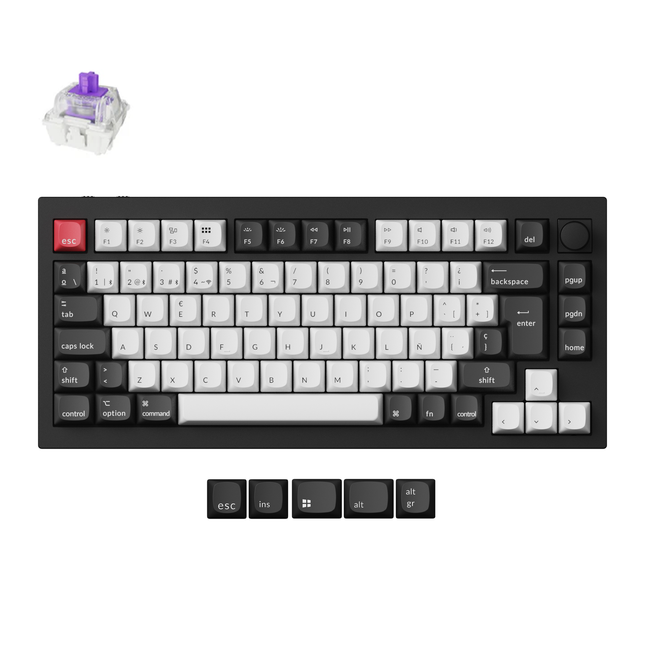 Keychron Q1 HE QMK Draadloos Aangepast Toetsenbord ISO-indeling Collectie