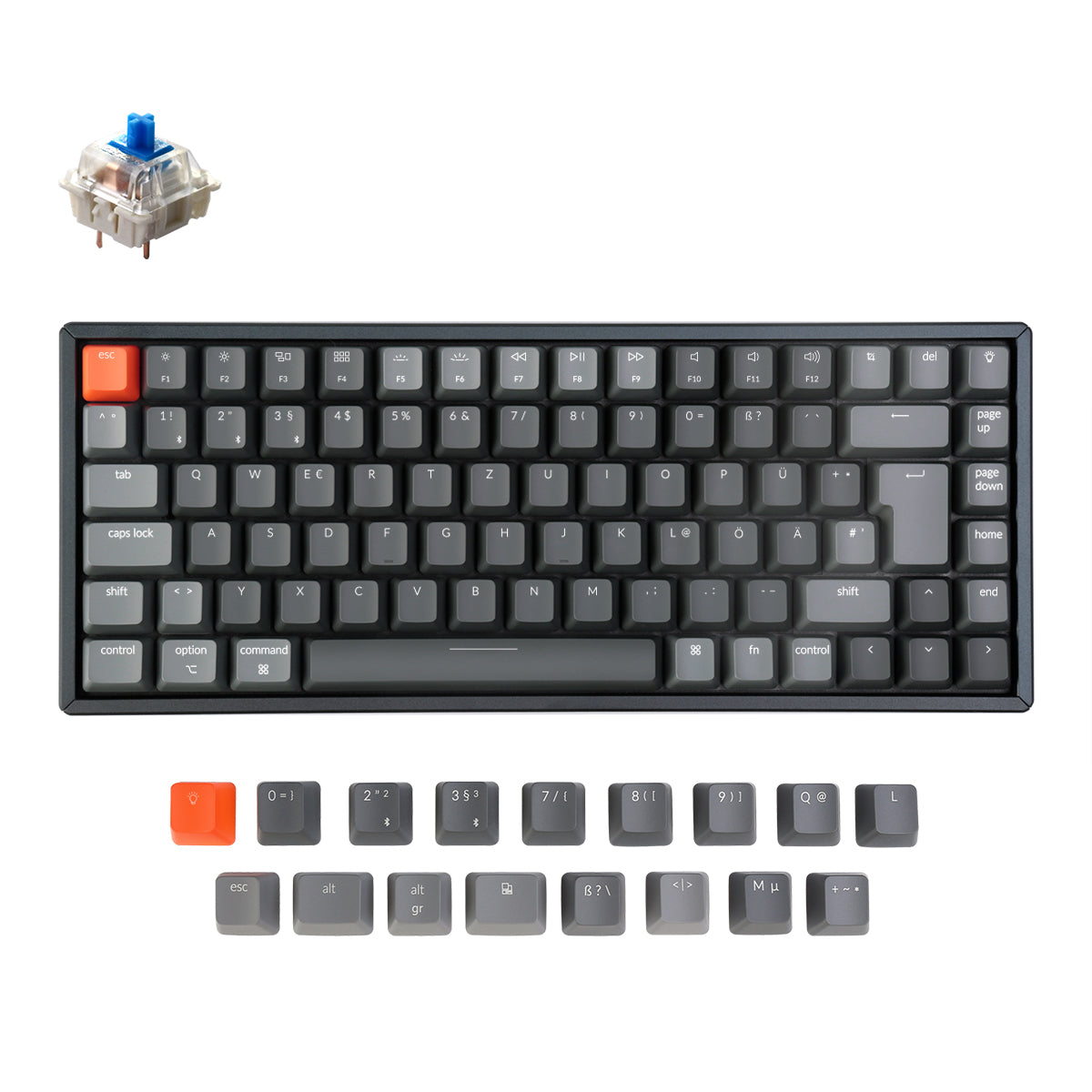 Keychron K2 Draadloos Mechanisch Toetsenbord (Duitse ISO-DE Indeling) - Versie 2