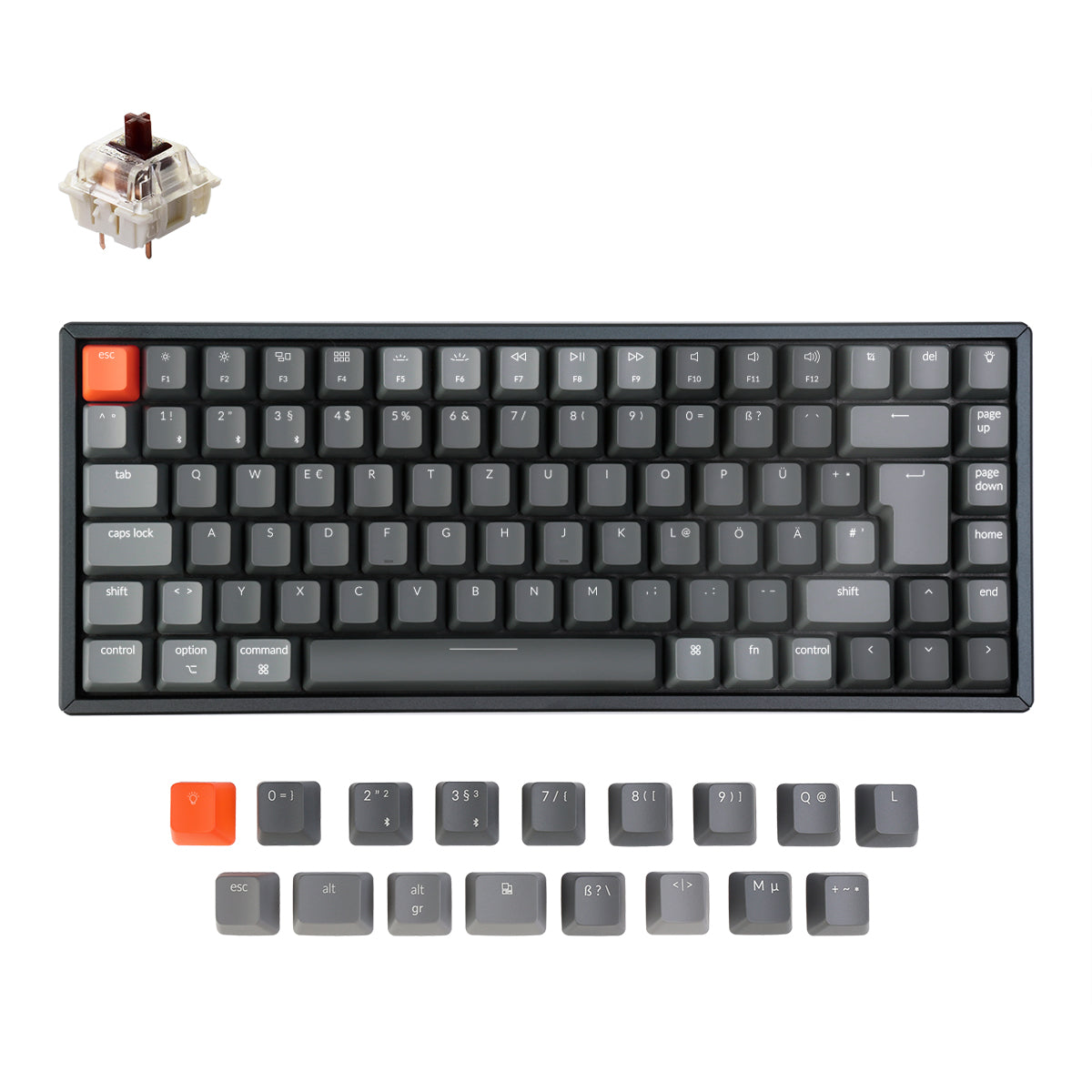 Keychron K2 Draadloos Mechanisch Toetsenbord (Duitse ISO-DE Indeling) - Versie 2