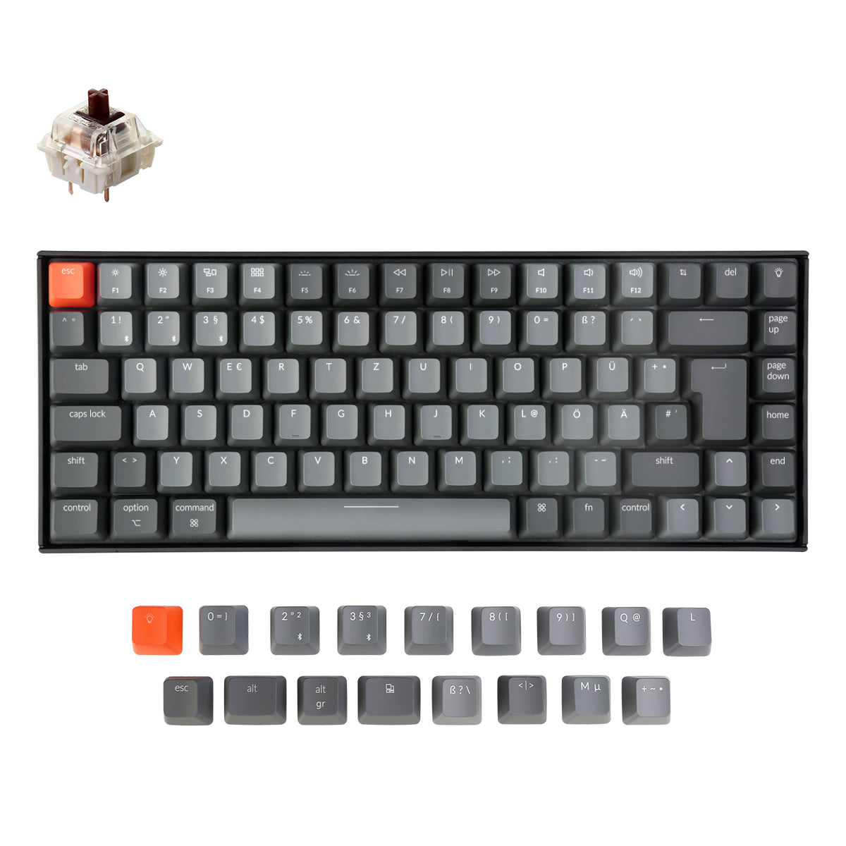 Keychron K2 Draadloos Mechanisch Toetsenbord (Duitse ISO-DE Indeling) - Versie 2