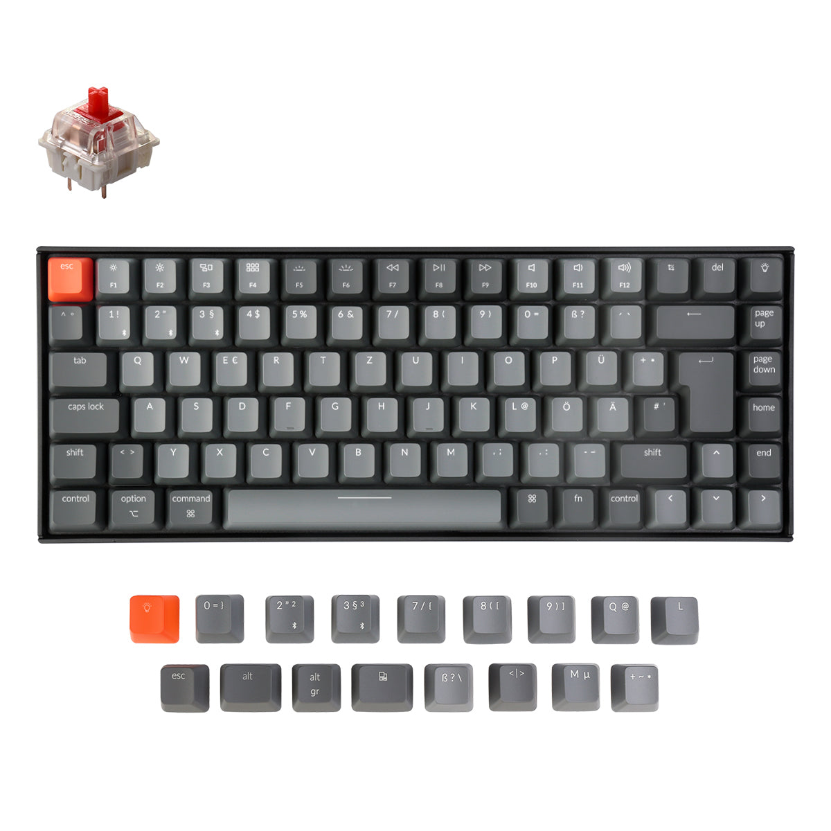 Keychron K2 Draadloos Mechanisch Toetsenbord (Duitse ISO-DE Indeling) - Versie 2