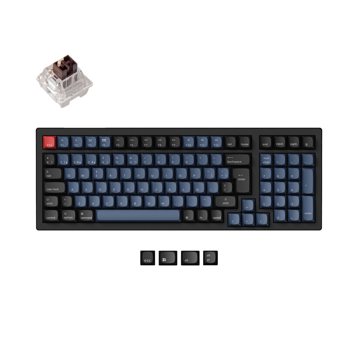 Keychron K4 Pro QMK/VIA Draadloos mechanisch toetsenbord ISO Layout-collectie