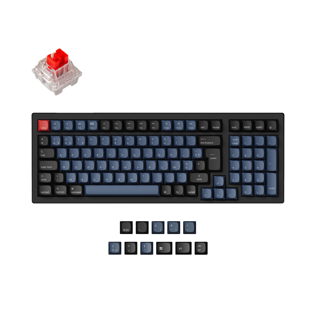 Keychron K4 Pro QMK/VIA Draadloos mechanisch toetsenbord ISO Layout-collectie