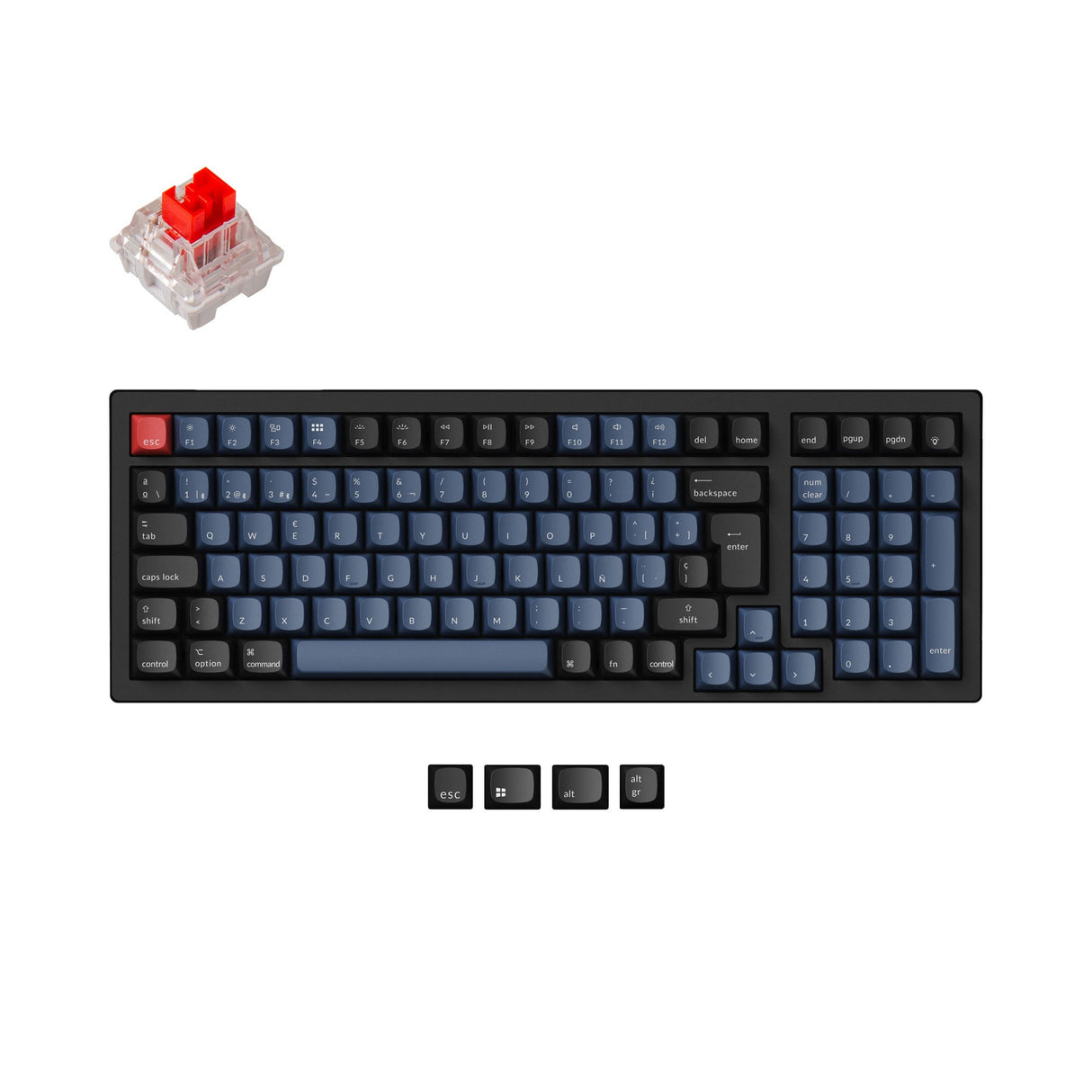 Keychron K4 Pro QMK/VIA Draadloos mechanisch toetsenbord ISO Layout-collectie