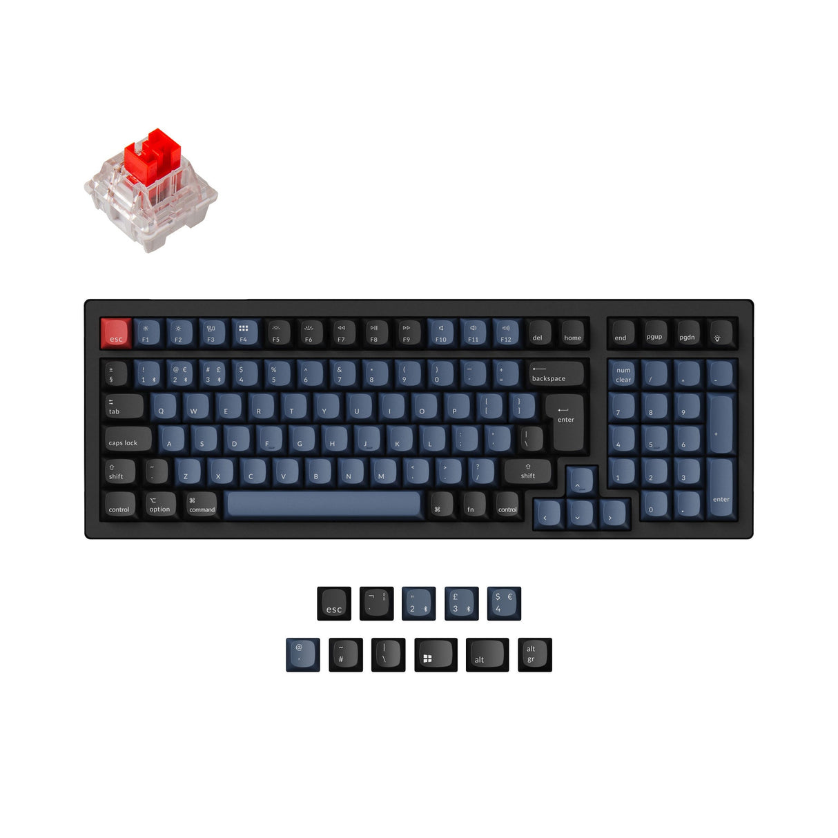 Keychron K4 Pro QMK/VIA Draadloos mechanisch toetsenbord ISO Layout-collectie