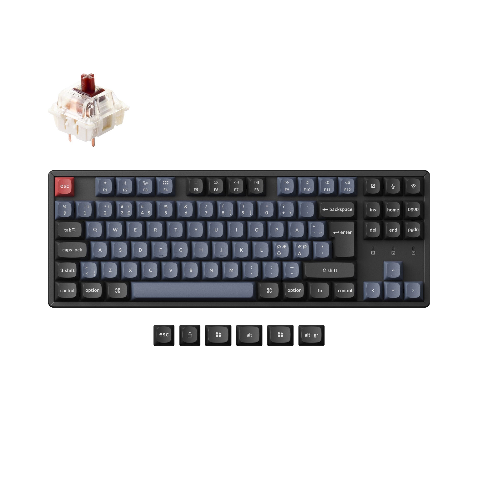 Keychron K8 Pro QMK/VIA Draadloos Mechanisch Toetsenbord ISO-indeling Collectie