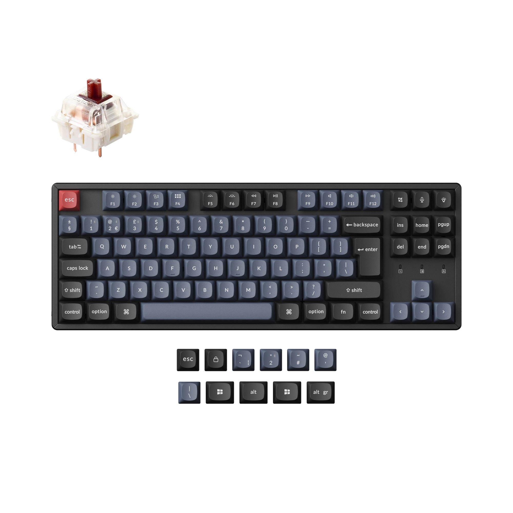 Keychron K8 Pro QMK/VIA Draadloos Mechanisch Toetsenbord ISO-indeling Collectie