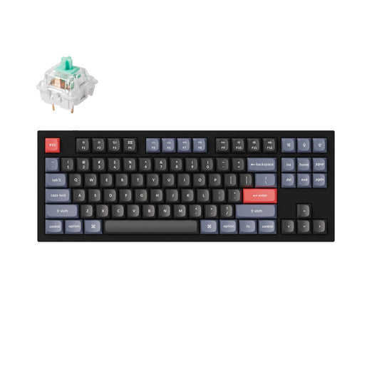 Keychron Q3 QMK VIA custom mechanical keyboard tenkeyless layout full aluminum knob version carbon black frame for Mac windows hot swappable Keychron K Pro Mint