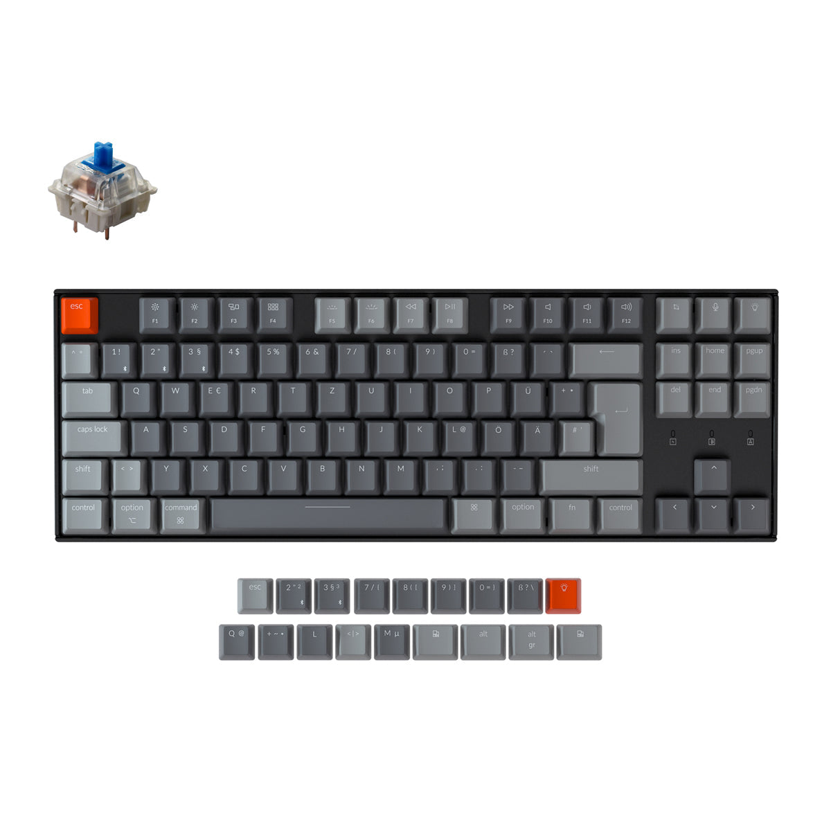Keychron K8 Draadloos Mechanisch Toetsenbord (Duitse ISO-DE Indeling)