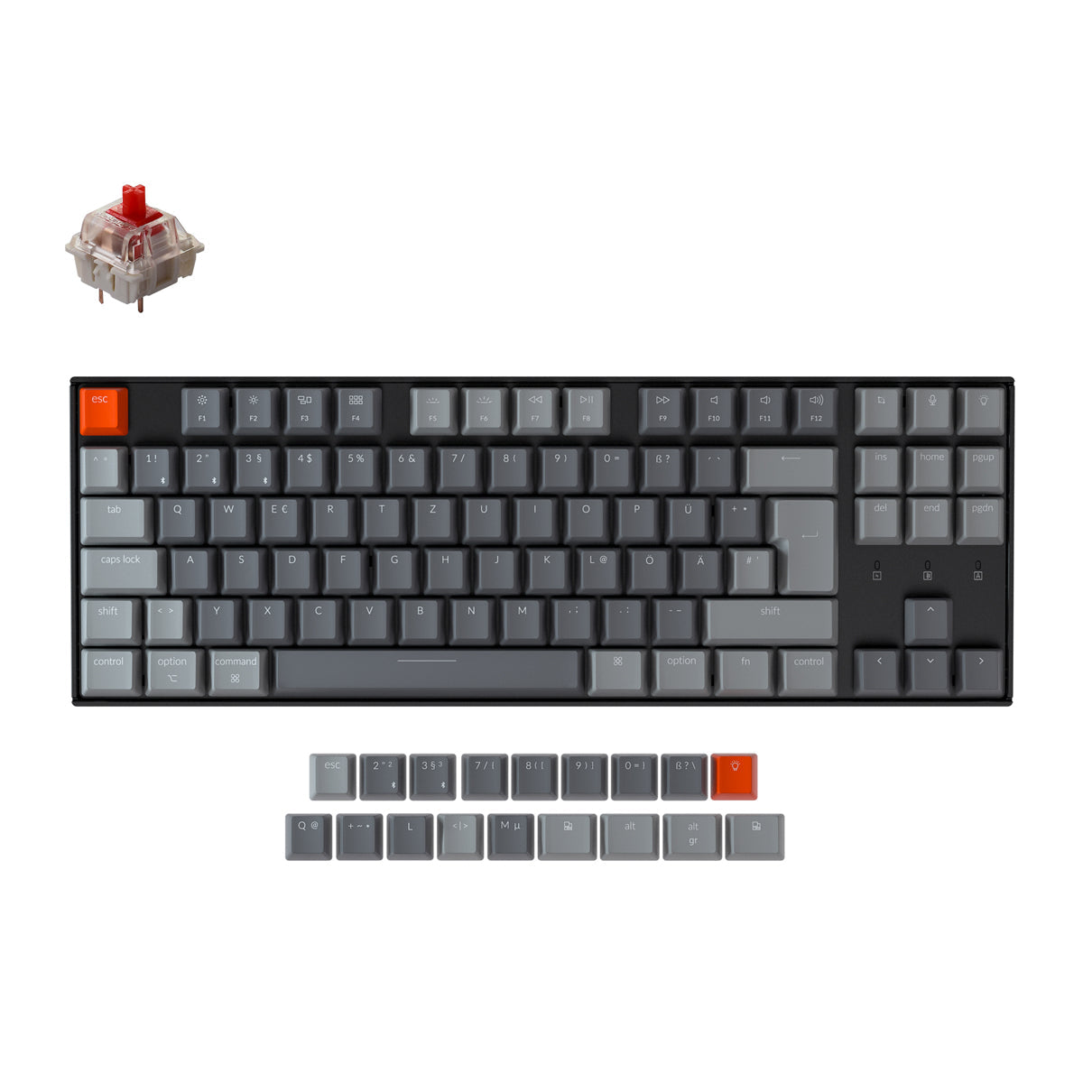 Keychron K8 Draadloos Mechanisch Toetsenbord (Duitse ISO-DE Indeling)