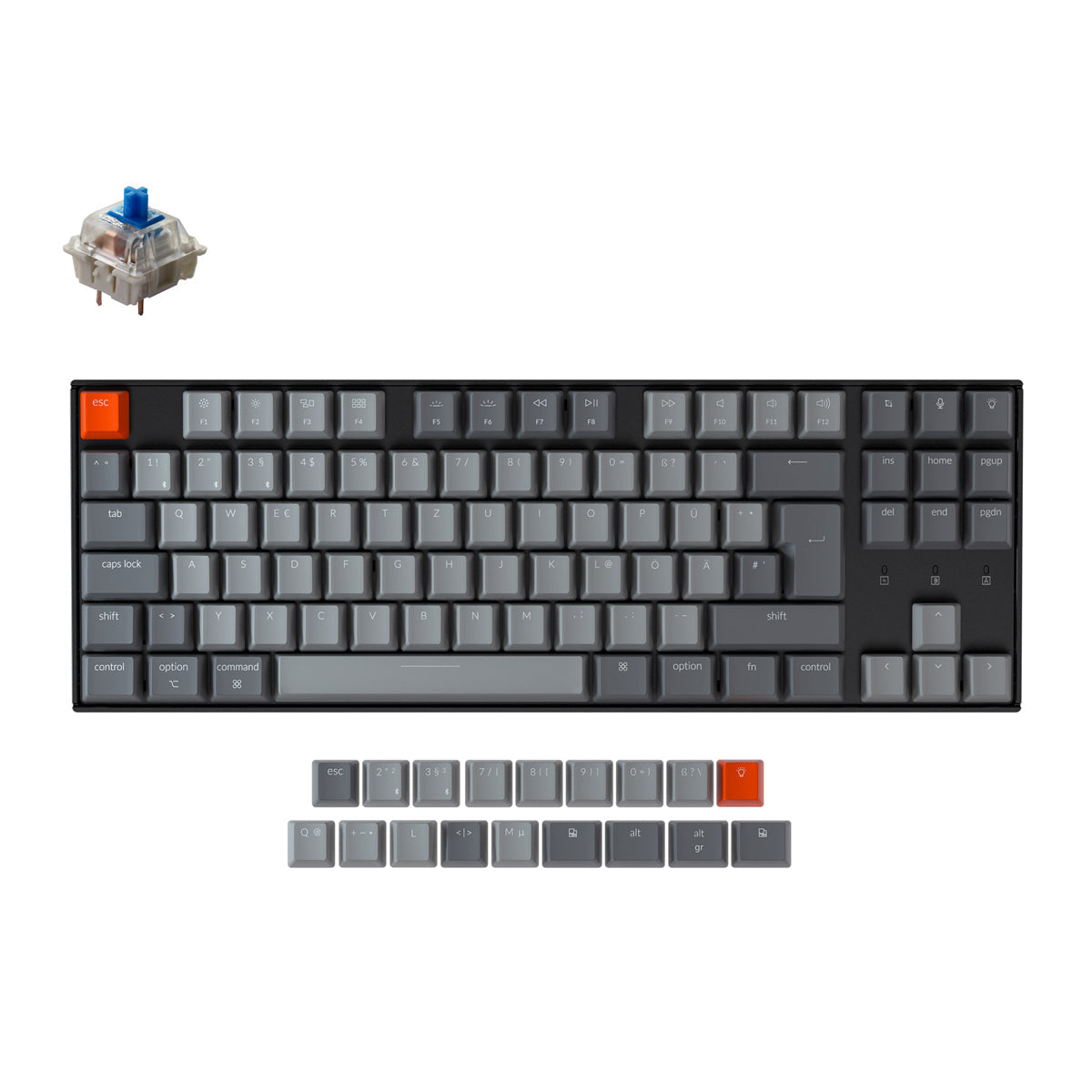 Keychron K8 Draadloos Mechanisch Toetsenbord (Duitse ISO-DE Indeling)