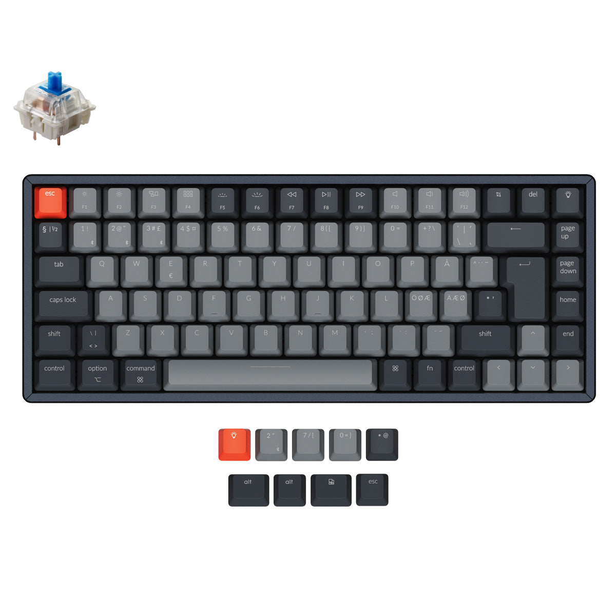 Keychron K2 Draadloos Mechanisch Toetsenbord (Noordse ISO-indeling) - Versie 2