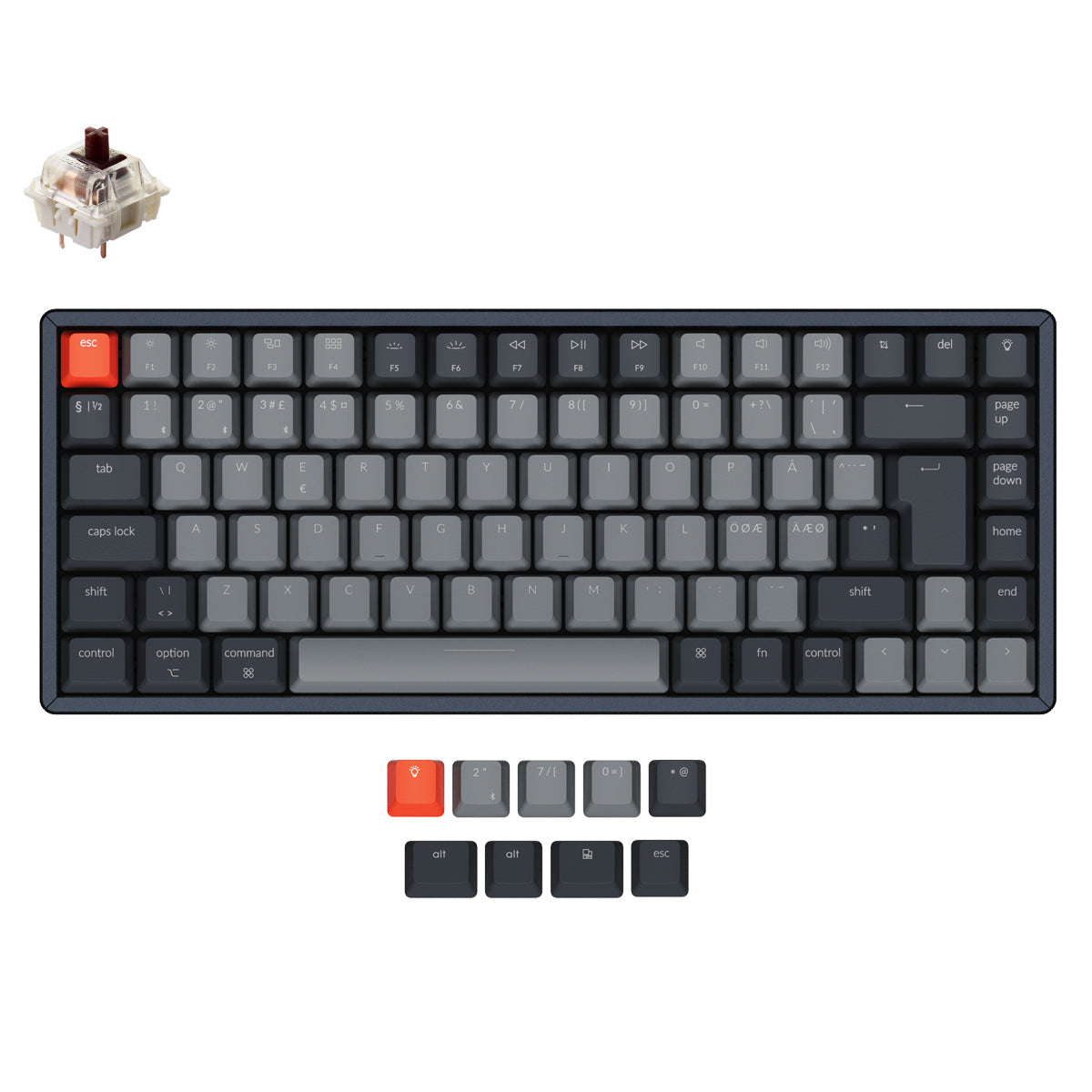 Keychron K2 Draadloos Mechanisch Toetsenbord (Noordse ISO-indeling) - Versie 2